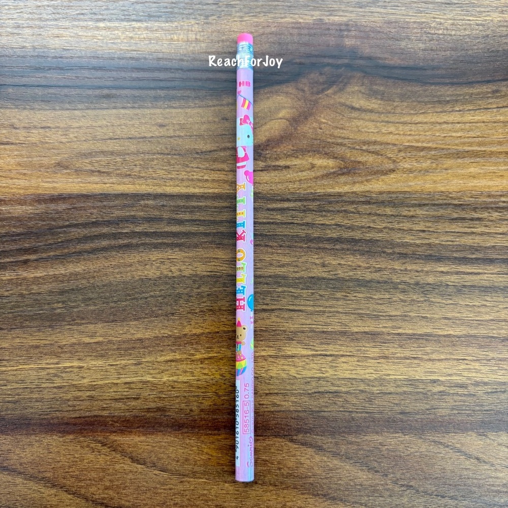 Hello Kitty Sanrio Pencil 2012 Wood #2 Pencil Teddy Bear Birthday Pink White